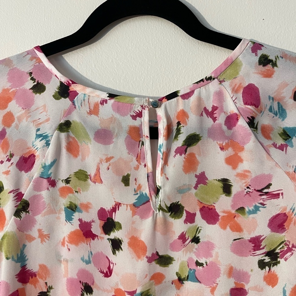 Liz Claiborne Women’s Pink Sheer Short Sleeve Shirt Blouse Top Size: Small - Picture 4 of 7